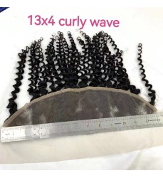 Human Hair Frontal 13x4 Closure Free Part Natural Color Curly Wave / Loose Wave / Deep Wave / Straight / Body Wave X02